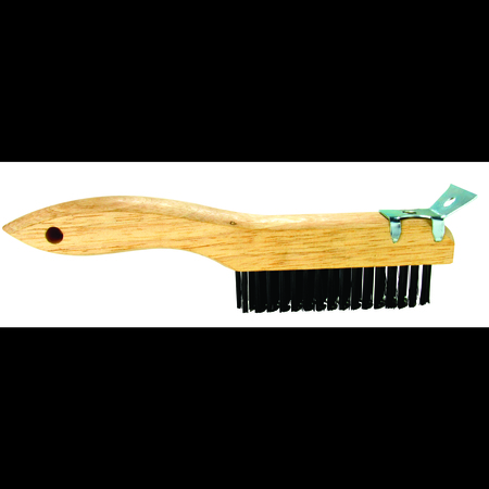 BON TOOL Bon 84-164 Wire Brush, Shoe Handle, 10" W/ Scraper 84-164